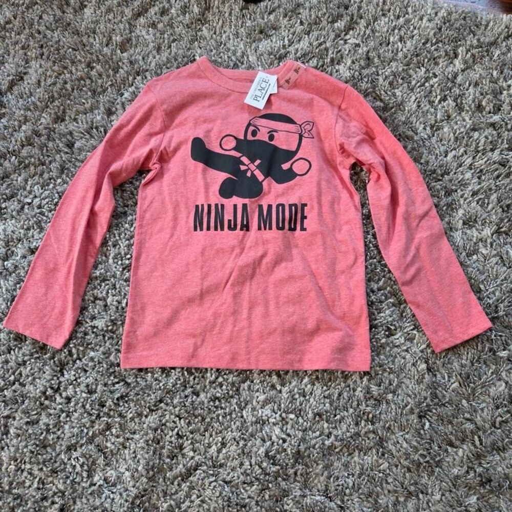 Boys Place Ninja Shirt Light Red Size 5/6 NWT